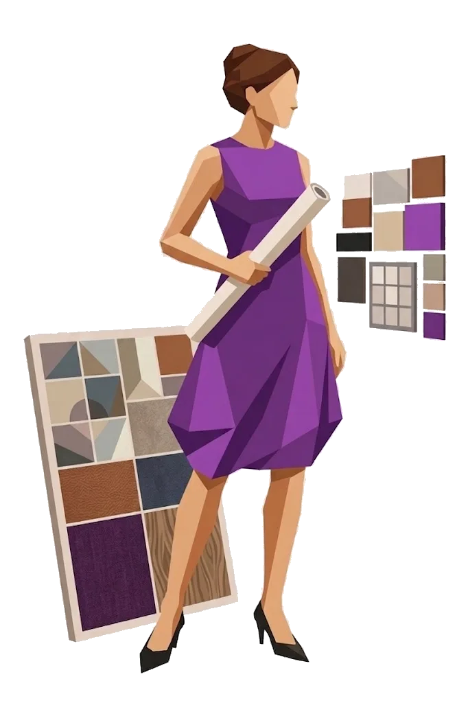 A designer's material board in progress